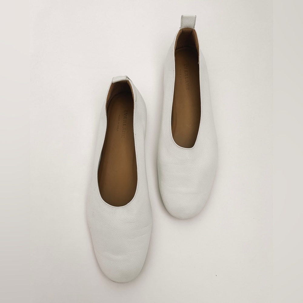 Everlane White Italian Leather Day Glove | Ballet Flats